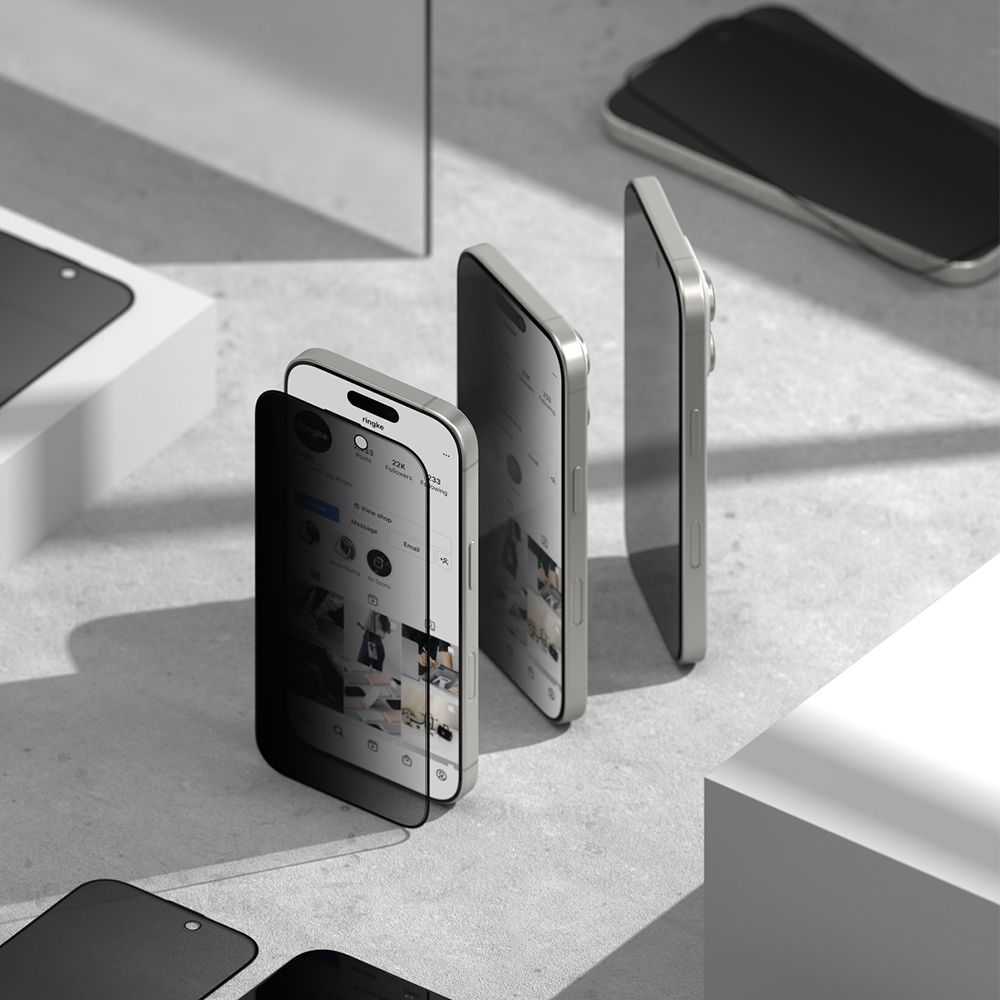 Szkło prywatyzujące na ekran z aplikatorem Ringke Easy Slide 2-Pack Privacy do Samsung Galaxy S25, 2 sztuki